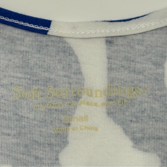 Soft Surroundings Women’s Mykonos Tank Blue White Sleeveless Top Small Cotton - Picture 11 of 12
